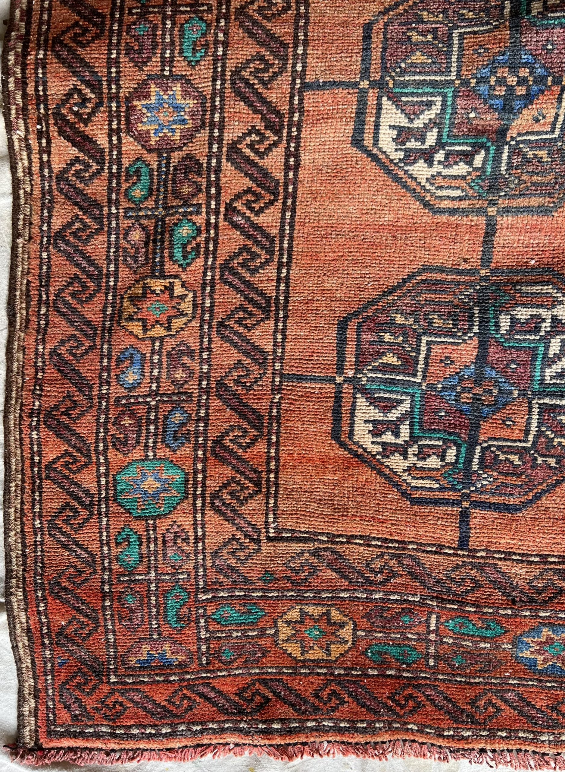 Talitha Antique Persian Turkoman Tribal Wool Area Rug 4.6 x 8