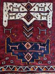 Jackson Vintage Persian Kurdish Tribal Wool Runner  4.1 x 11.5