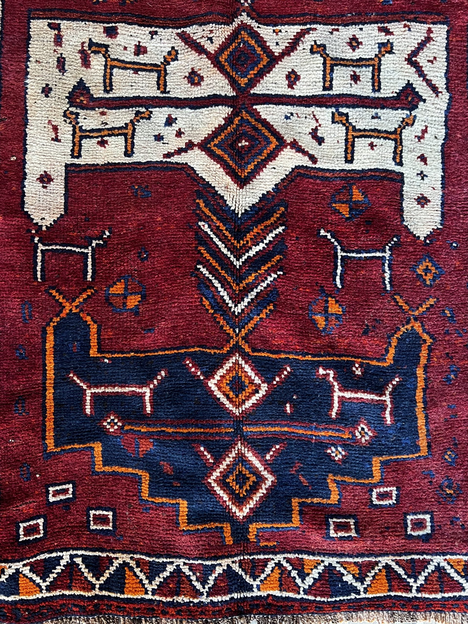 Jackson Vintage Persian Kurdish Tribal Wool Runner  4.1 x 11.5
