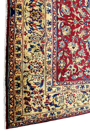 Zara Vintage Persian Golden Kashan Wool Rug 8 x 12 