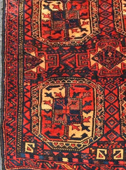 Minka Antique Persian Kurdish Tribal Wool Runner 3.9 x 12.0 V-303