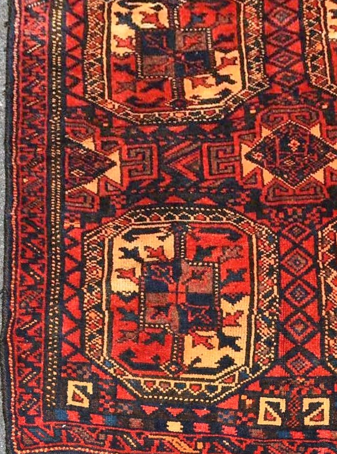 Minka Antique Persian Kurdish Tribal Wool Runner 3.9 x 12.0 V-303