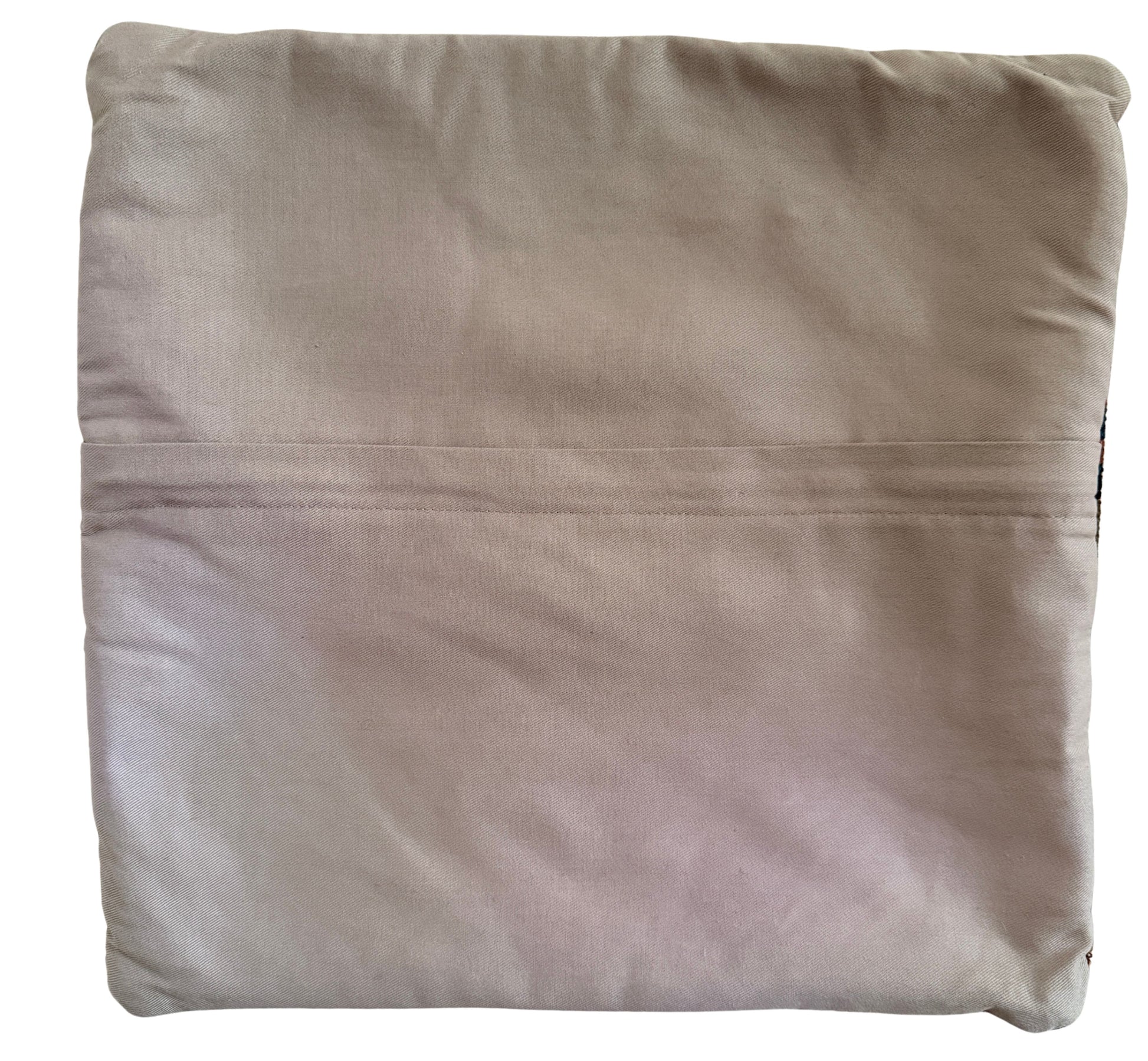 pillow back in tan canvas with zipper
